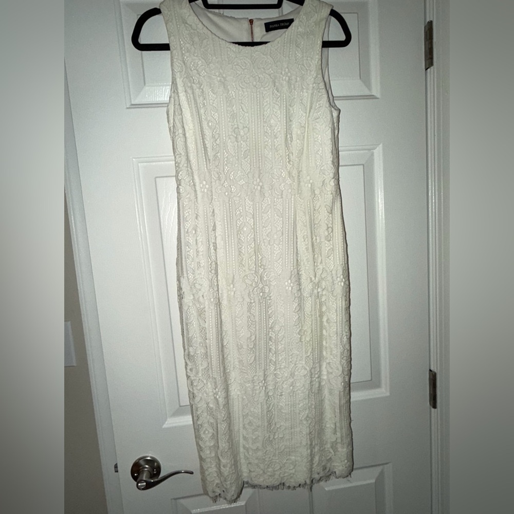 Ivanka Trump White Lace Midi Dress